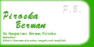 piroska berman business card